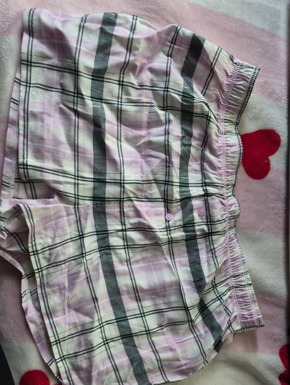 PINK Victoria's Secret Pink and Gray Plaid Athletic Lounge Shorts